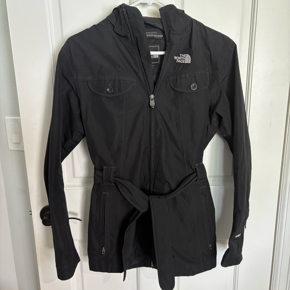 The North Face Trench Rain Jacket Coat Dressy Tie Waist Removeable Hood